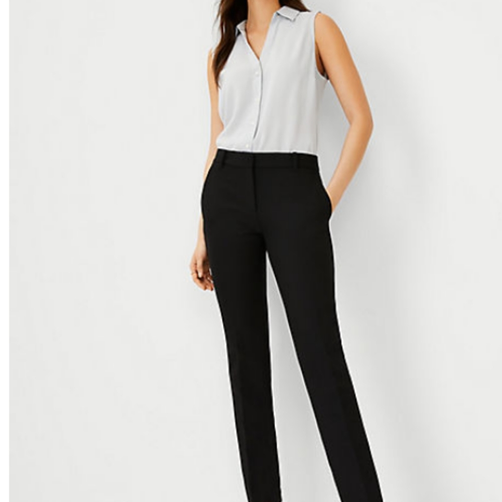 NWT Ann Taylor Black size 4 Evicta straight leg pant mid-rise